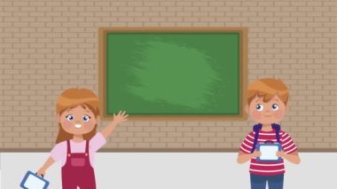 Tahta karakterli anaokulu öğrencileri animasyonu