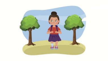 Orman karakteri sahnesinde öğrenci.