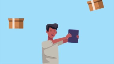 Blogcu kutu kutulu tablet kullanıyor