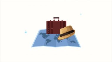 harita ve seyahat dünyası turizm simgeleri