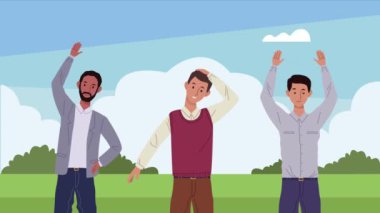 Kampta aktif olarak çalışan erkek işçiler var.