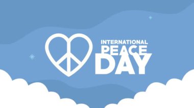 Uluslar arası barış günü gökyüzünde bir kalple