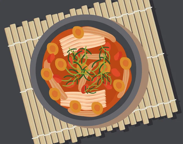 Булгоги вкусный корейский суп — стоковый вектор
