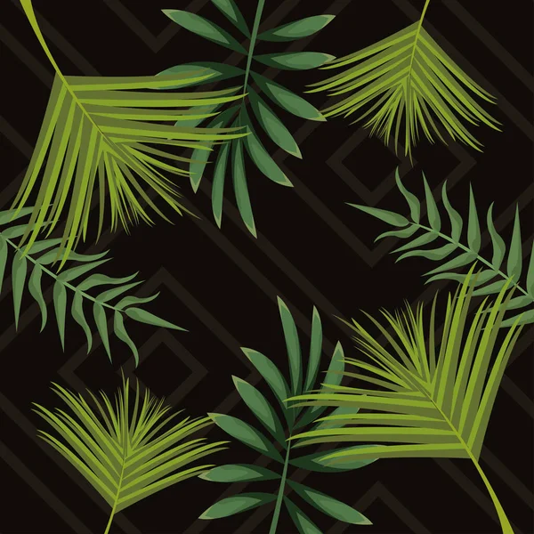 Motif de feuilles tropicales — Image vectorielle