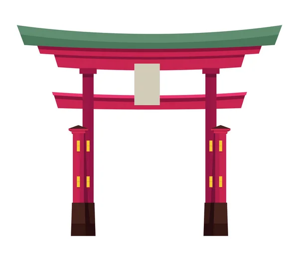 Pagoda arco japonés — Vector de stock