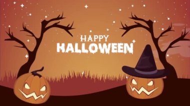 Balkabağı animasyonlu mutlu cadılar bayramı mektupları