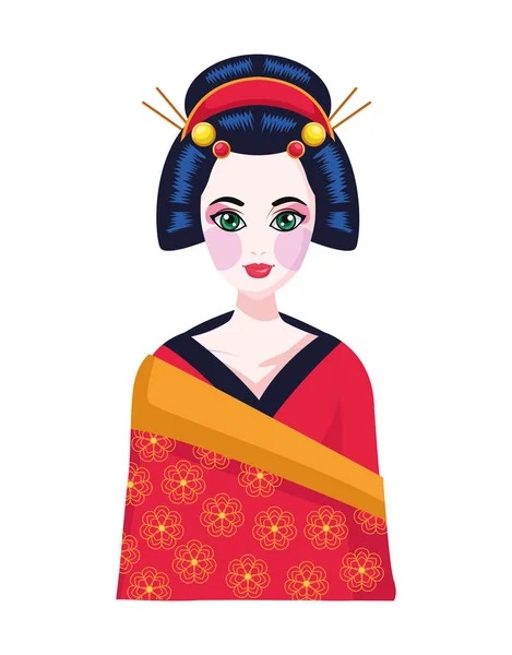 Prachtige Geisha karakter — Stockvector