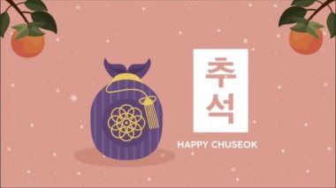 Mutlu Chuseok mektupları, şans çantasıyla.