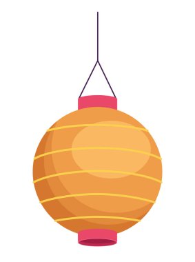 Japon sarı lambası asılı.