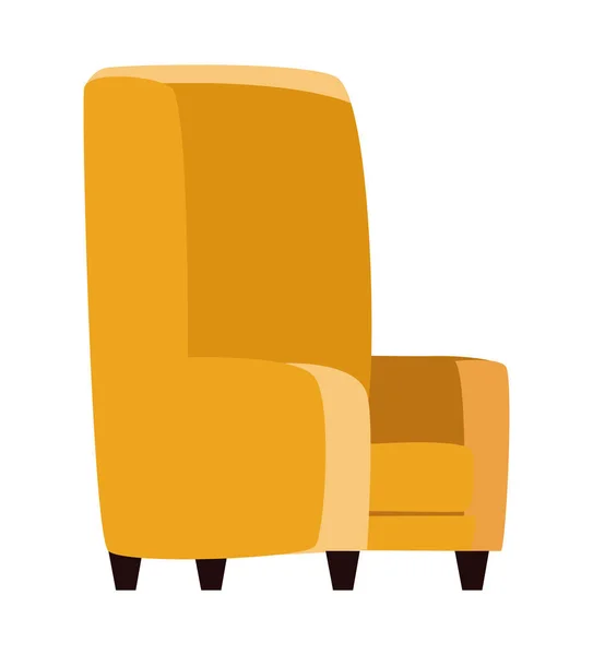 Yellow couch furniture — Stock Vector