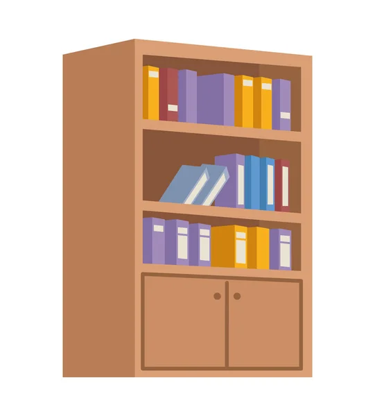 Bücherschrank mit Büchern — Stockvektor