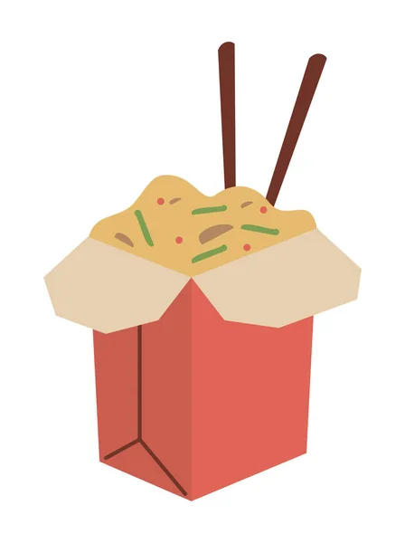 Comida chinesa em caixa — Vetor de Stock