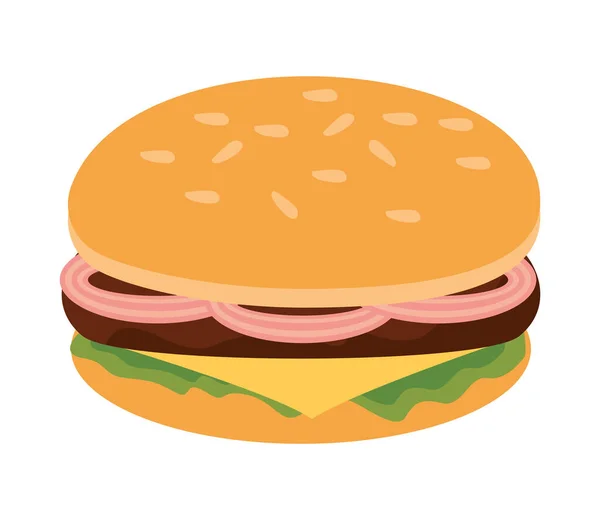 Hamburger makanan cepat saji - Stok Vektor