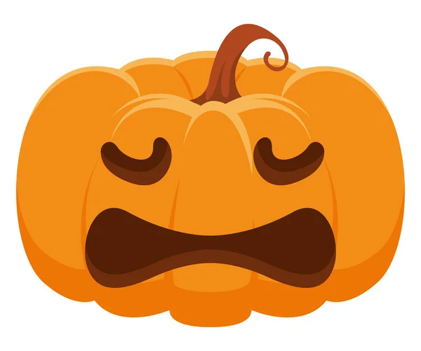 Halloween pumpkin scared face — Stock Vector