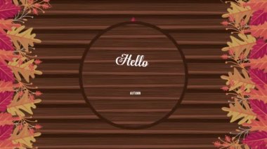 Merhaba sonbahar harfleri Yapraklar çerçeveli animasyon