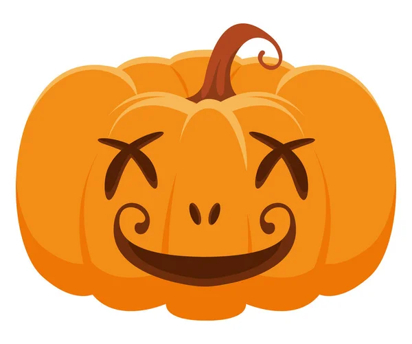 Halloween calabaza dormido cara — Vector de stock