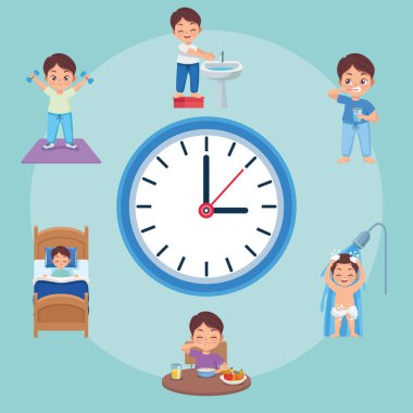 Yatak rutin çocuklar ve izlemek