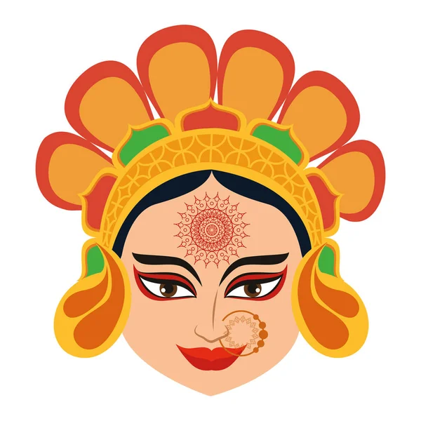 Carácter durga cabeza — Vector de stock