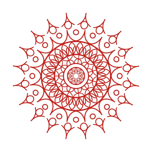 Mandala rouge ethnique — Image vectorielle