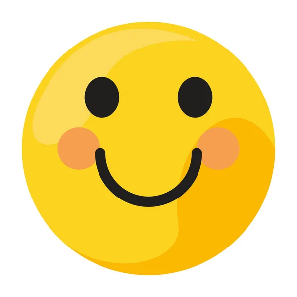 Circular happy emoticon smiling — Stock Vector