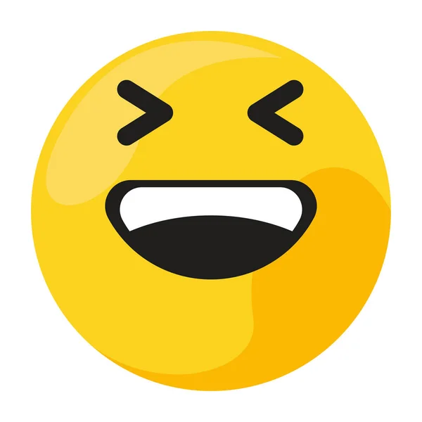 Circular happy emoji smiling — Stock Vector