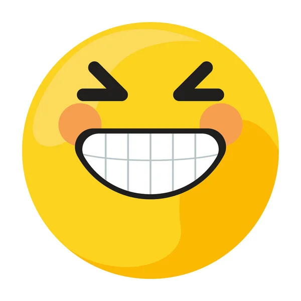 Sárga boldog emoji mosolyog — Stock Vector