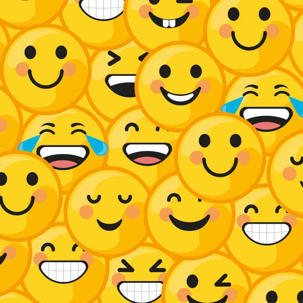 Emoticons lächeln Muster — Stockvektor