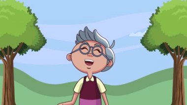 Orman animasyonundaki sevimli büyükbaba.