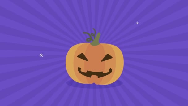 Feliz halloween calabaza carácter animación — Vídeos de Stock