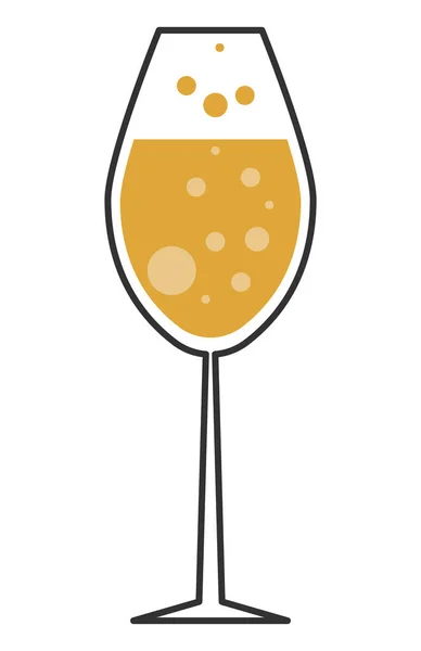 Золотой бокал шампанского — стоковый вектор