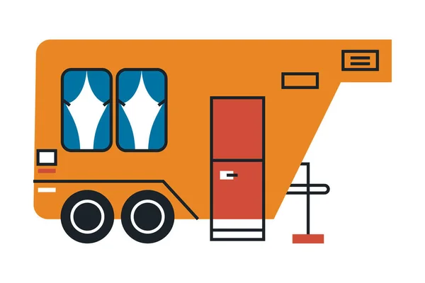 Oranje recreatieve voertuig camper — Stockvector