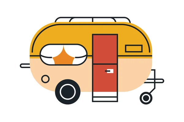 Veicolo ricreativo arancione caravan — Vettoriale Stock