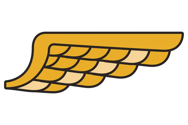 Golden wing emblem — Stock Vector