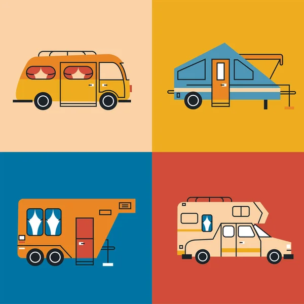Quatre couleurs de véhicules récréatifs — Image vectorielle
