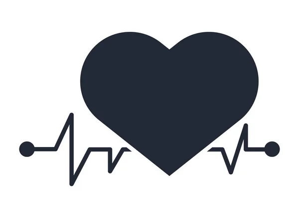 Silhueta cardíaca — Vetor de Stock