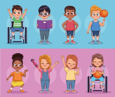 Özürlü küçük çocuk karakterleri