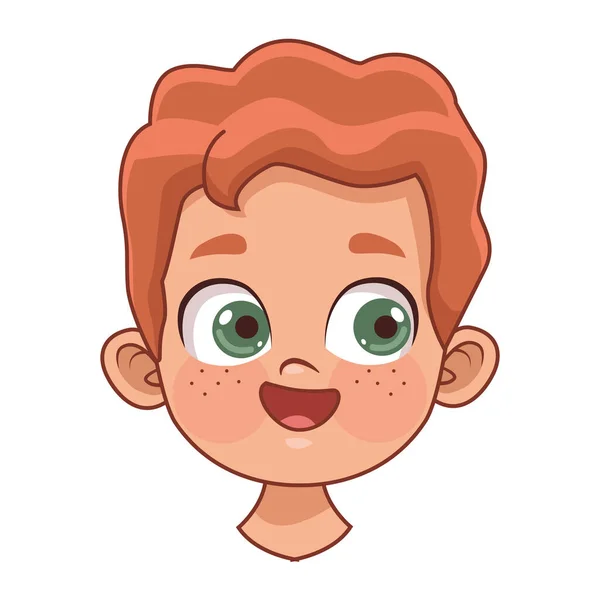 Rödhårig liten pojke huvud — Stock vektor