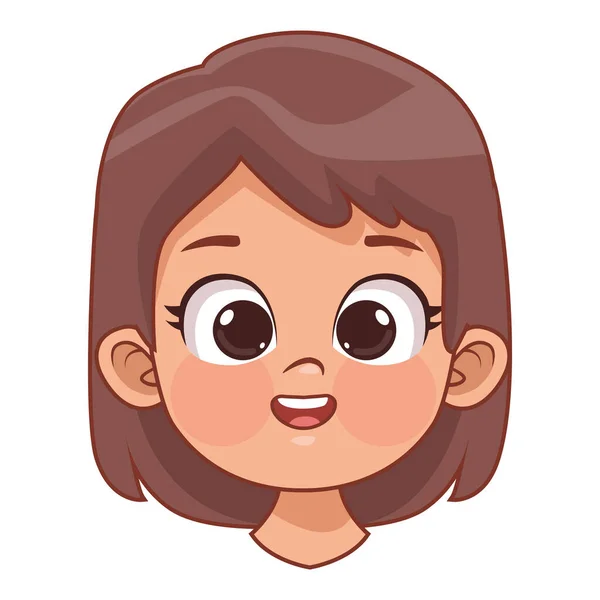 Kleine Mädchen Kopf Charakter — Stockvektor