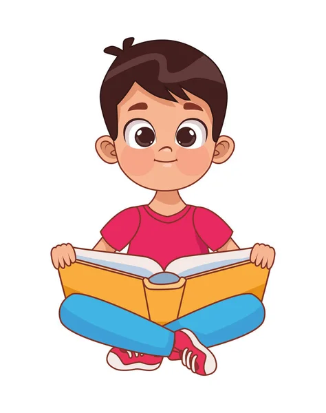 Petit garçon lisant — Image vectorielle