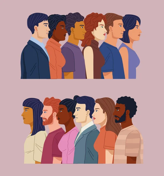 Группа людей разнообразия — стоковый вектор