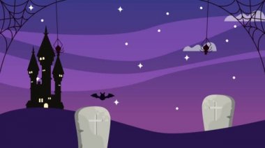 Cadılar Bayramı sahnesi Mezarlıktaki Kale