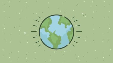 Dünya gezegeniyle çevre dostu animasyon