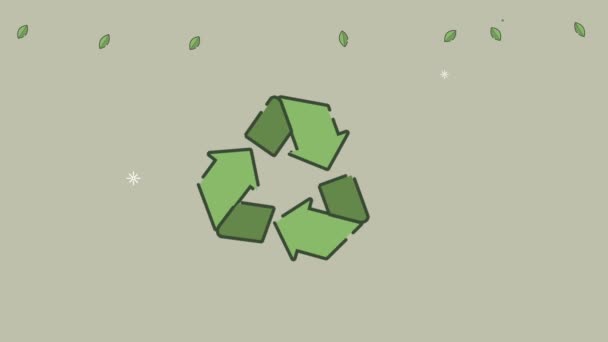 Umweltfreundliche Animation mit Recycling-Pfeilen — Stockvideo