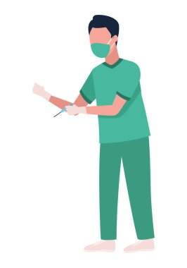 şırınga ile erkek doktor