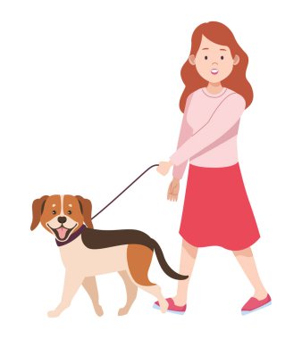 Dachshund 'la yürüyen kadın.