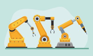 üç adet robotik makine