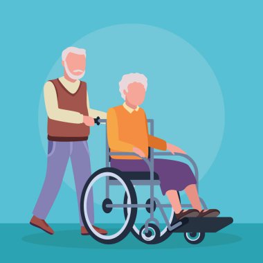 Geriatri, büyükanne ve büyükbaba çift.