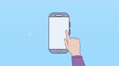 Akıllı telefon aygıtı animasyonuna elle dokunmak