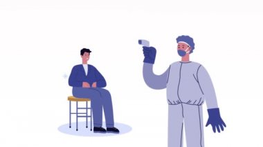 Termometre ve insan karakterleri animasyonu ile bilimsel