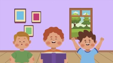 sınıftaki küçük öğrenci grubu karakterleri